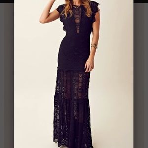 NWT Black Nightcap Caletto maxi dress size 2